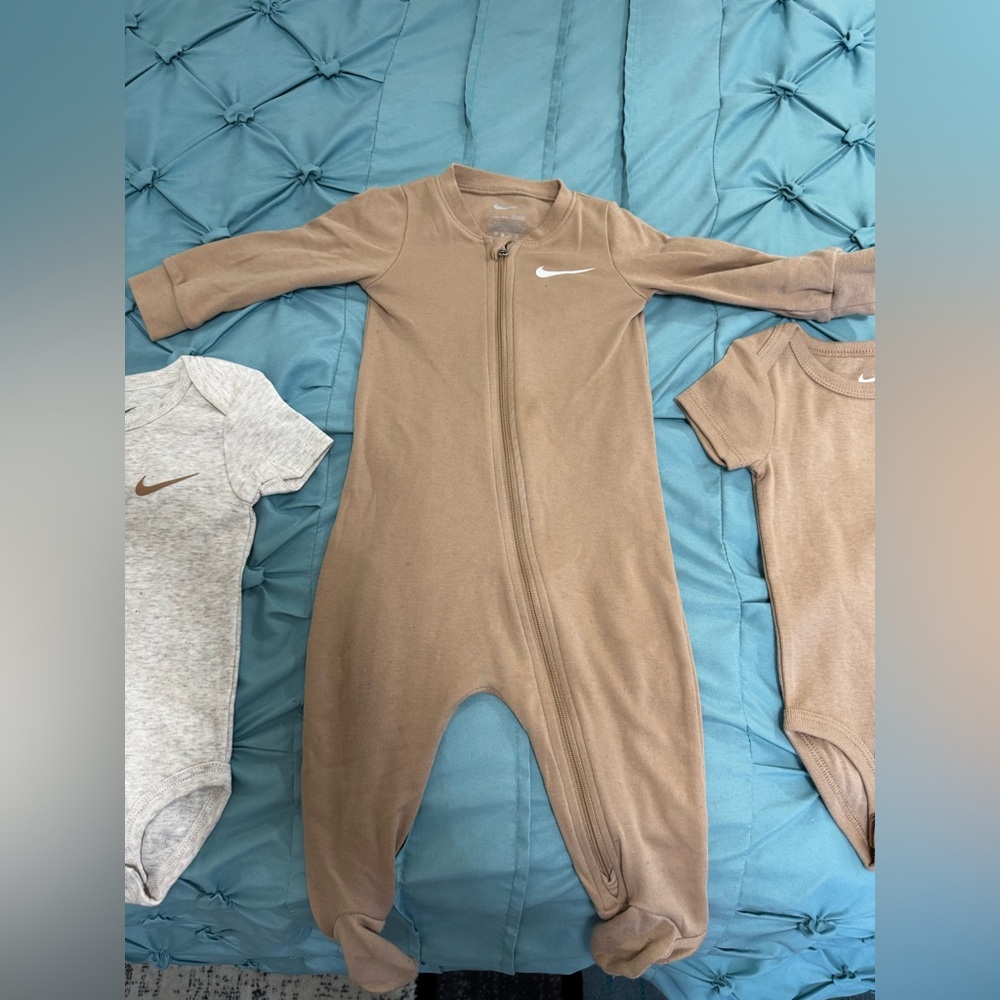 Nike Infant Onesie- Brown and Tan